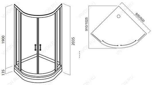 Am.Pm  Душевой уголок Sense W75E-225-080WF 80х80 профиль белый, матовое стекло – фотография-2